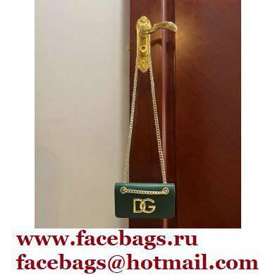 Dolce  &  Gabbana Calfskin 3.5 Chain phone bag Green